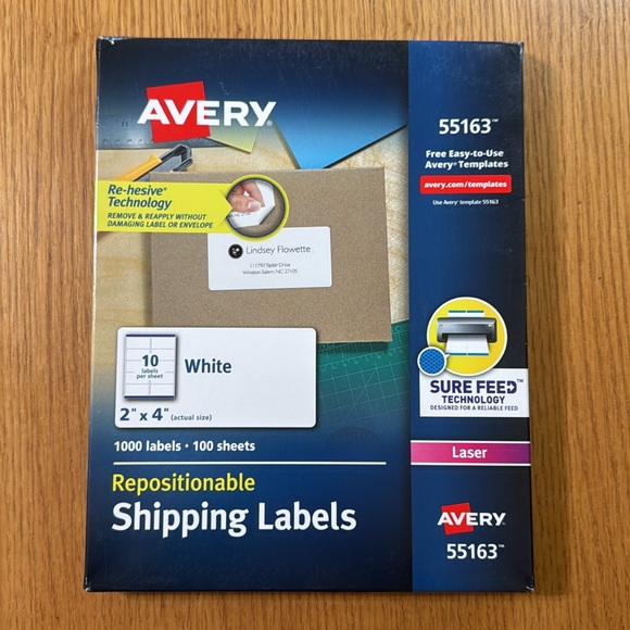 Avery Repositionable Shipping Labels - Picture 4 of 5